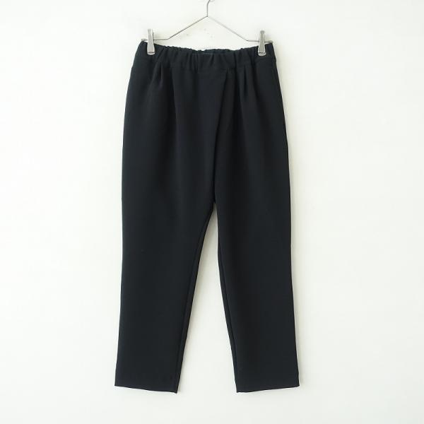 美品 TRAVAIL MANUEL ダブルクロス 2タックパンツ M 黒 TRAVAIL MANUEL 【未使用/定価1.7万】トラバイユマニュエル