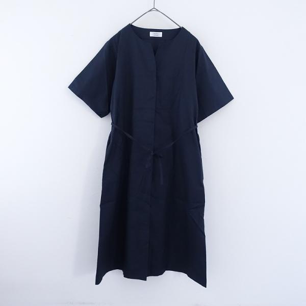 美品　アトリエナルセ　ウールパンツ　ネイビー cotton ramie petticoat pants（the an 限定） - atelier naruse