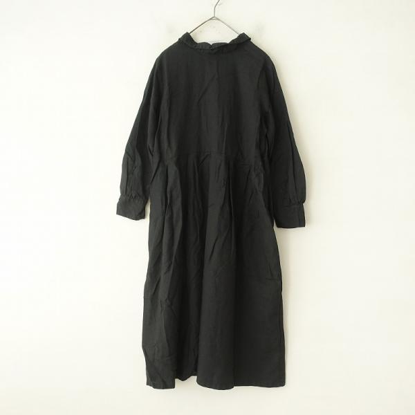 nest Robe（ネストローブ） *リネンタック切替シャツワンピース*F黒