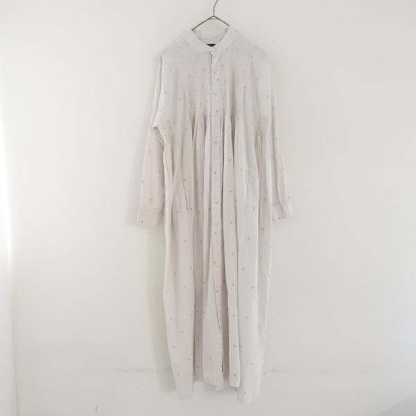 【maison de soil】綿100% バンドカラーピンタックシャツ 白 F メゾンドソイル ミニピンタック バンドカラーシャツ