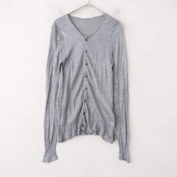 n100（エヌワンハンドレッド） *シルクカーディガン*34グレー薄手