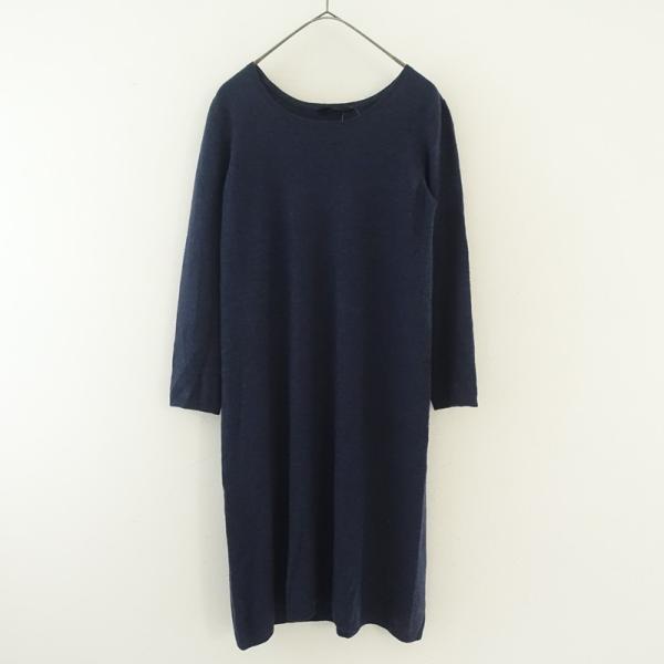 専用 美品✨45R ロングワンピース ウール100% 軽量 ネイビー 45アールピーエム 45RPM *ウール縮絨ワンピース*ネイビー長袖ロング