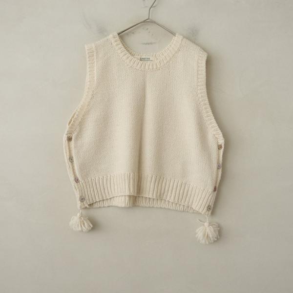 リゼッタ Lisette *タッセル付きウールニットクルーネックベスト*オフ