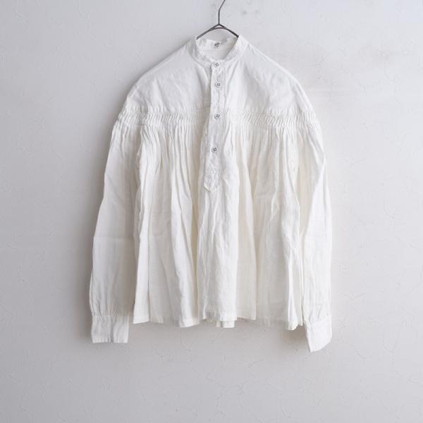 Scye ホワイト 長袖シャツ 40 Scye（サイ） *高密度タックロングスリーブブラウス*36オフホワイト