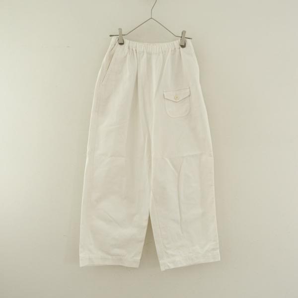 ゴーシュ *カツラギワイドパンツ*2オフホワイトウエストゴムイージー