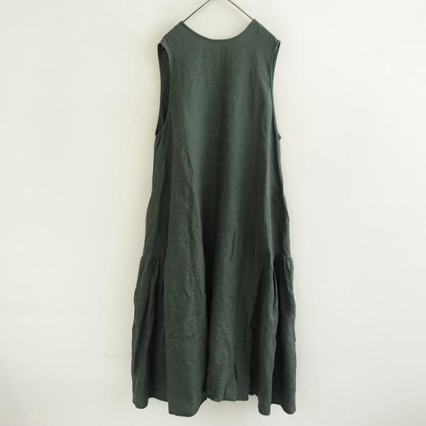 Gauze#（ガーゼ） *リネンギャザー切替ノースリーブワンピース*F