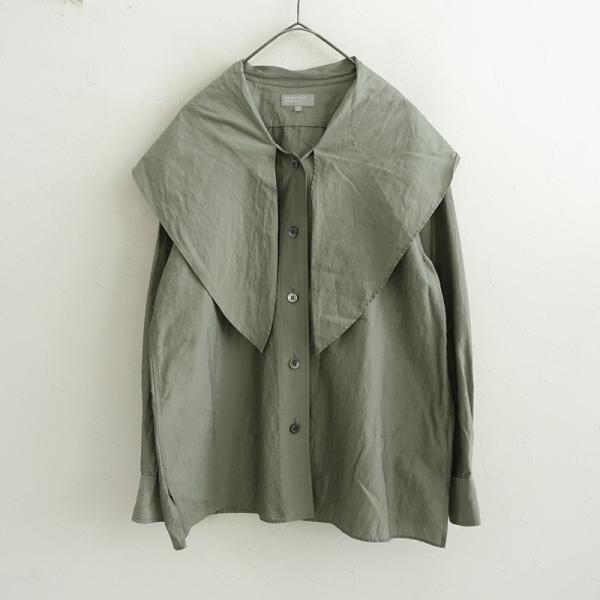 【美品】マーガレットハウエル シルク100% シャツ ブラウス 丸襟 サイズ Ⅱ MARGARET HOWELL（マーガレットハウエル） 【定価4.1万】マーガレット