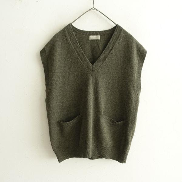 ■美品近年MARGARET HOWELL【定価3.7】ウールカシミヤニットベスト □美品近年MARGARET HOWELL【定価3.7】ウールカシミヤニットベスト