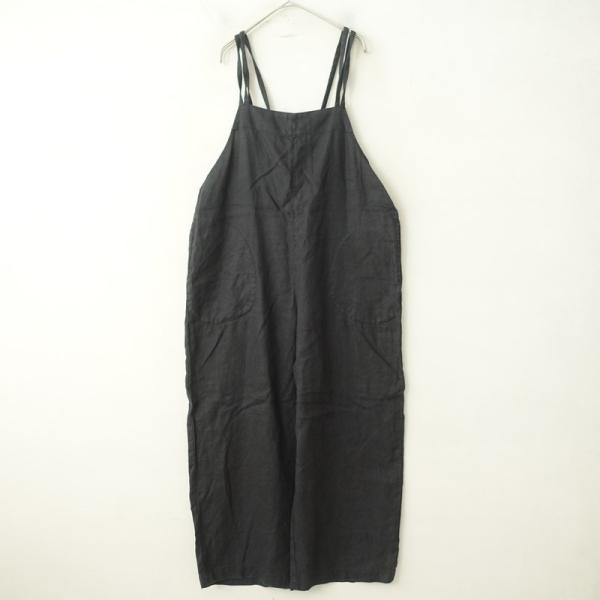 かぐれ 【定価1.8万】かぐれ kagure *リネンサロペット*F黒ブラック