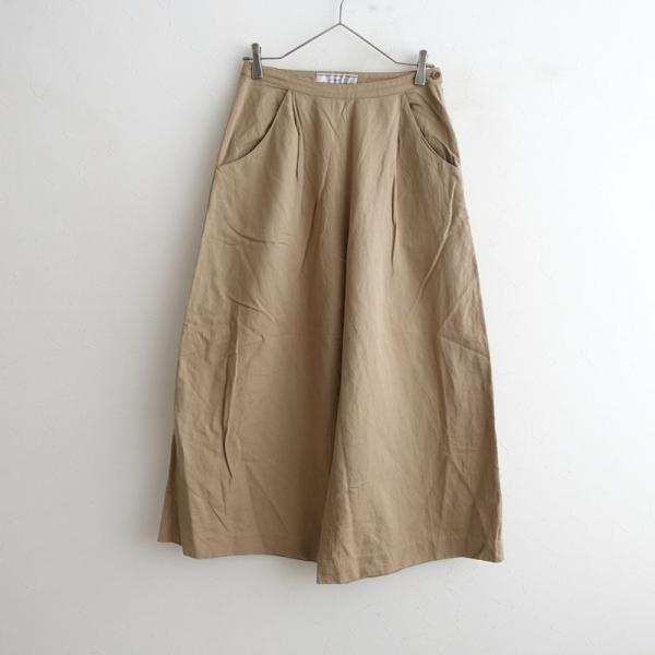 リゼッタ Lisette *リネンコットンワイドパンツ*36ベージュ無地ワイド