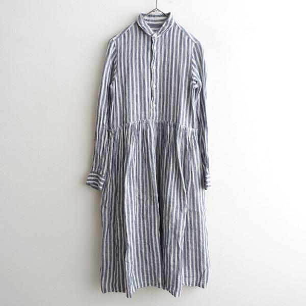 オールドマンズテーラー R&D.M.Co- *リネンストライプギャザーシャツ