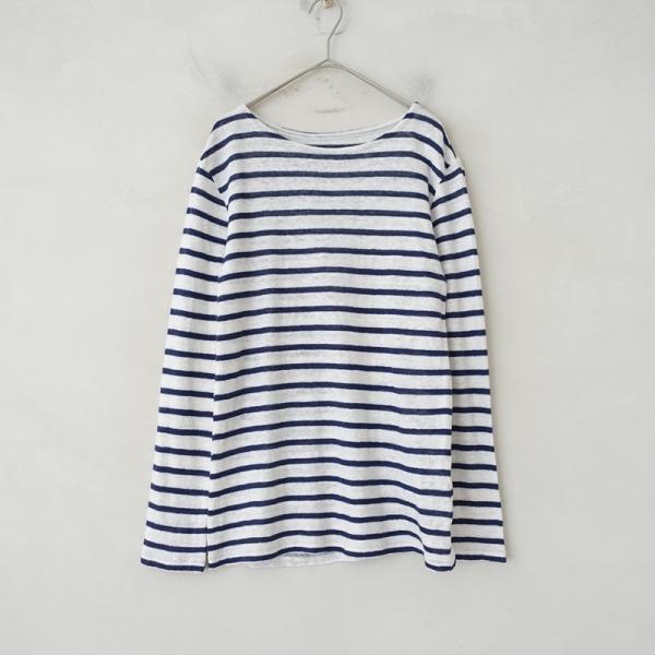 nest Robe（ネストローブ） *リネンニットボーダーボートネックプル