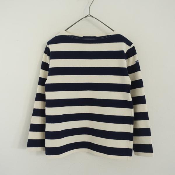 美品　セントジェームス　ボーダーニット アイボリー×ネイビー　サイズM SAINT JAMES（セントジェームス） 【美品】セントジェームス *コットン