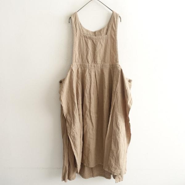 美品 ネストローブ リネン インディゴ染め エプロンドレス ジャンパースカート 美品 ネストローブ リネン インディゴ染め エプロンドレス ジャンパー