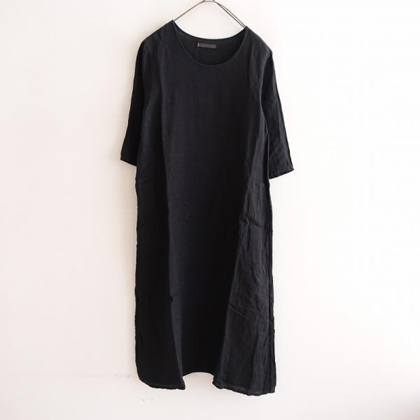 evam eva リネン ニット 裾グラデ ロングワンピース
