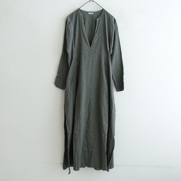 YAECA 【染】ヤエカ *167055 カディドレス*Sコットンシルクグリーン