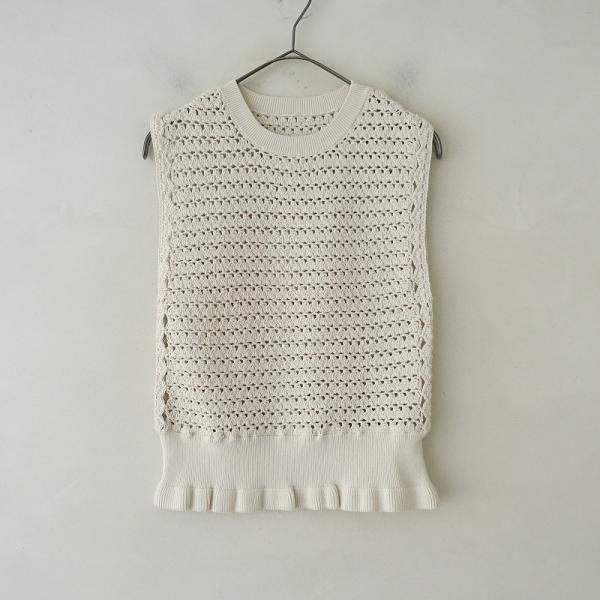 イキ iki *ニットベスト*Fプルオーバークルーネック綿コットン混