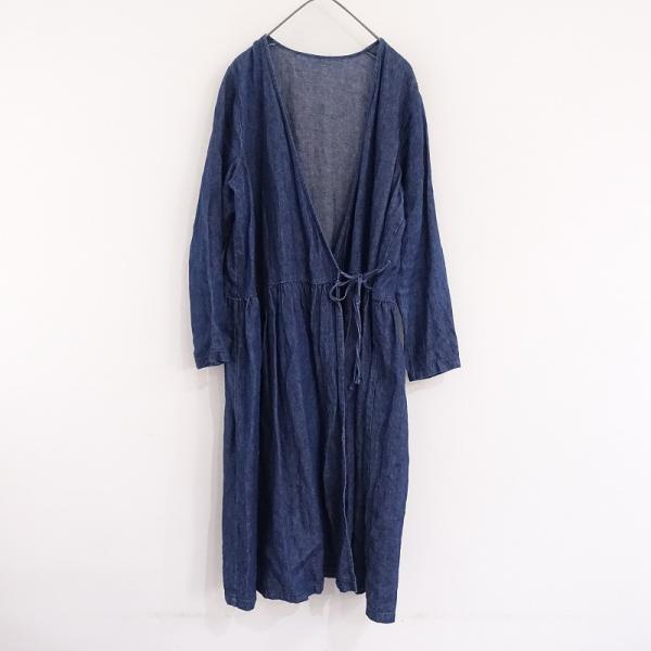 nest Robe ネストローブ *リネンデニムカシュクールワンピース nest Robe ネストローブ *リネンデニムカシュクールワンピース