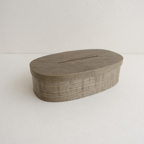 美品】井藤昌志 *TISSUE BOX イタヤカエデ 草木染め*グリーングレー