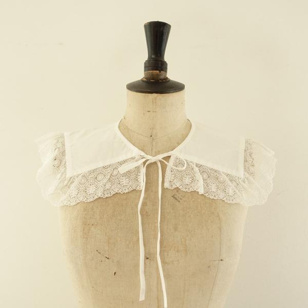 nesessaire ネセセア　heriter エリテ　付け襟　ロングコート Heriter（エリテ） *レース付け襟*nesessaireネセセアオフホワイトティ