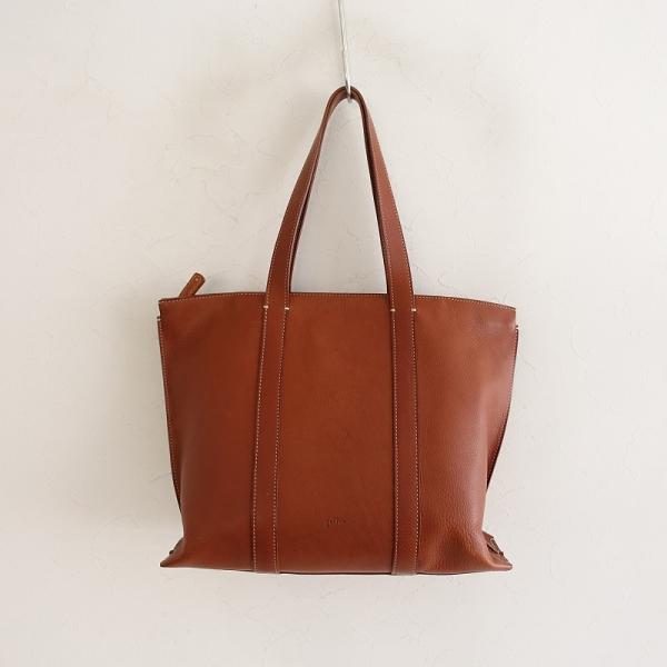 ゲンテン genten *レザートートバッグ*かばん肩掛け皮革ブラウン1224