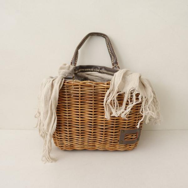 エバゴス ebagos *レザーハンドルかごバッグ*かばんトート手提げ