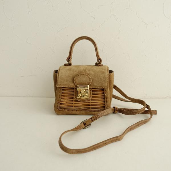 美品/定価9.9万】エバゴス ebagos *カーフハンドバッグ SS*レザーかご