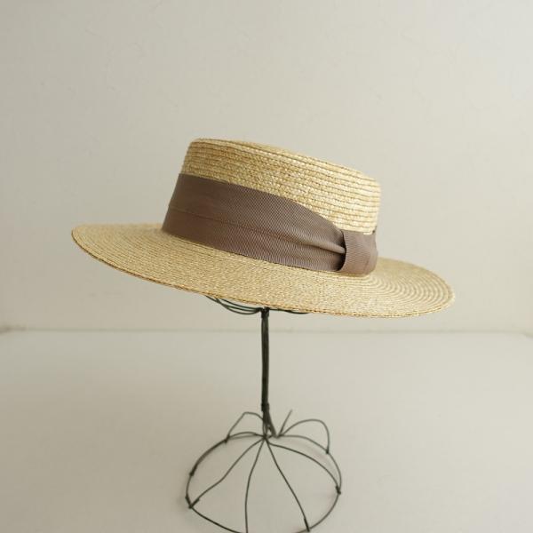 【未使用/定価1.1万】田中帽子店 *Alma ポークパイ型つば広カンカン帽*57.5cm麦わら帽子ハットナチュラル(ha33-2407-876)【10I42】