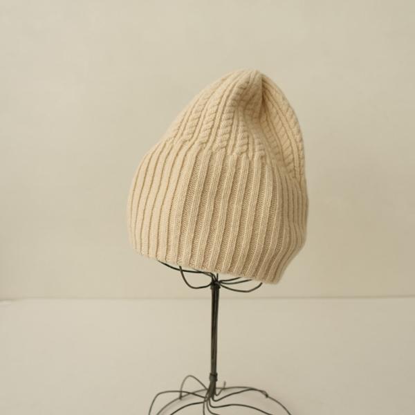 mature ha.（マチュアーハ） *long rib knit cap tiny rope lamb
