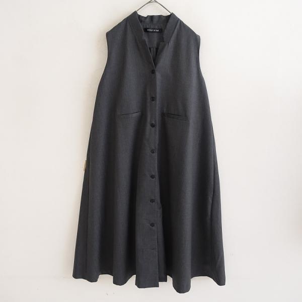 美品/定価2.6万】ミズイロインド mizuiro-ind *スタンドカラーフレア