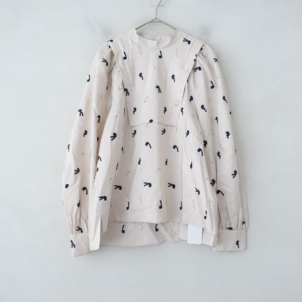 mina perhonen（ミナペルホネン） *linnunlaulu 刺しゅうブラウス*36