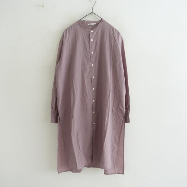 TOUJOURS（トゥジュー） *コットンバンドカラーロングスリットシャツ*F
