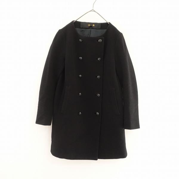 DRAWER（ドゥロワー） *ノーカラーダブルブレストウールコート*36
