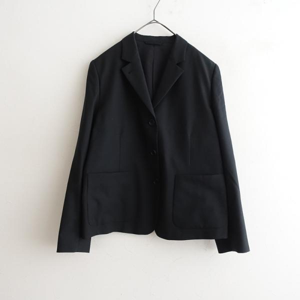 マーガレットハウエル　テーラードジャケット　ウール　1B 黒　Ⅲ 大きいサイズ マーガレットハウエル テーラードジャケット ウール 1B 黒 Ⅲ 大きい