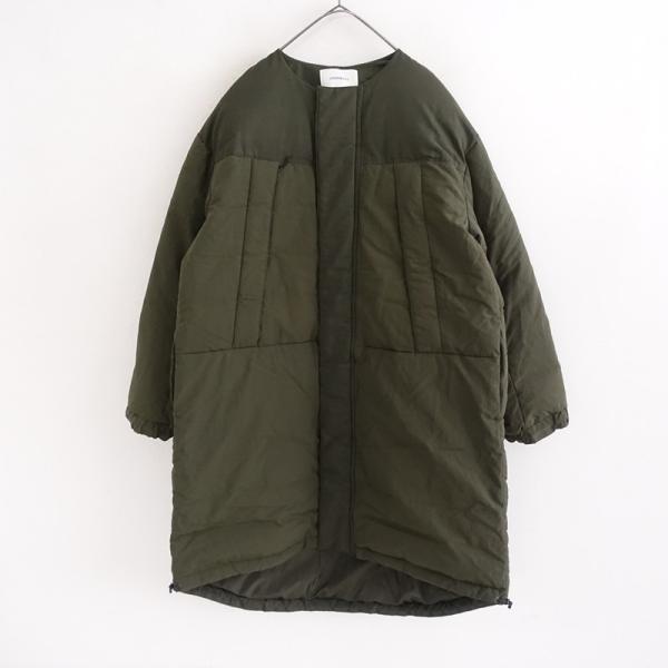 ジョンブル Johnbull *ノーカラー切替えダブルジッパーダウンコート*M