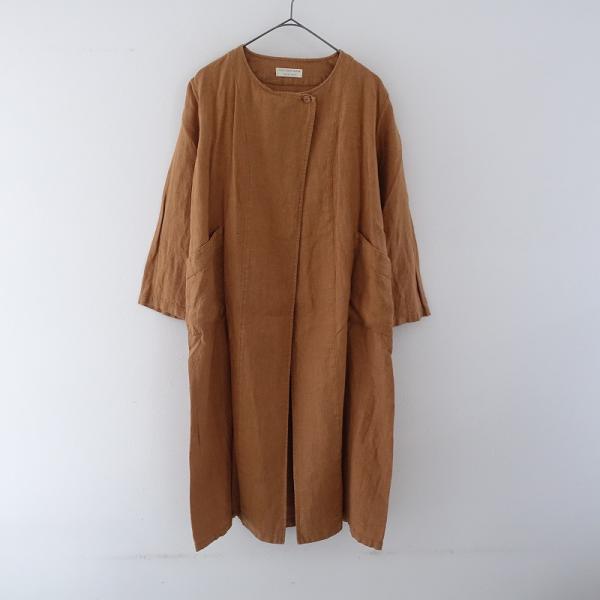 fog linen work フォグリネンワーク *リネンノーカラーコート*麻