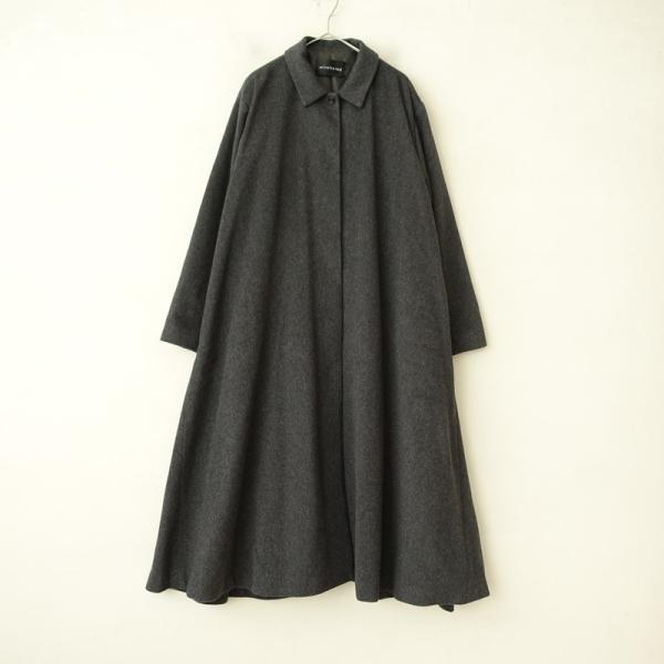 ミズイロインド mizuiro-ind *ウール混フレアロングコート*毛