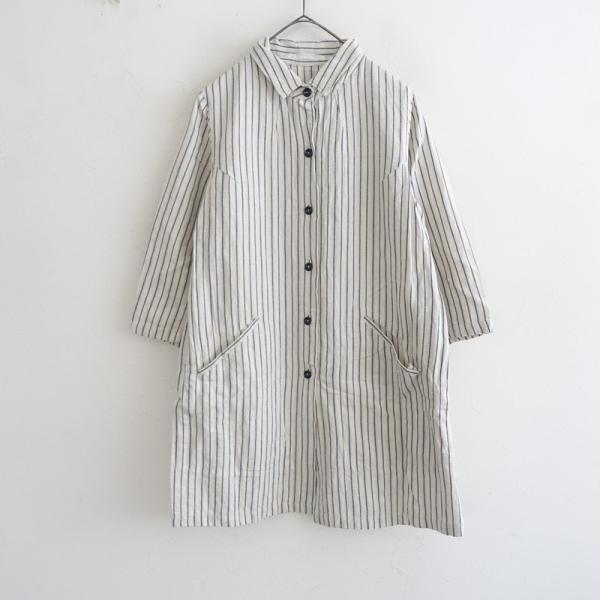 evam eva（エヴァムエヴァ） *コットンシルクリネンストライプコート