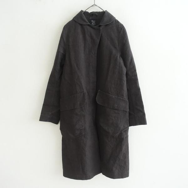 Bonjour biqui Bonjour リネンロングコート グレー Fサイズ 定価6.0万】ボンジュールビギボンジュール Bonjour biqui *Encore−LI