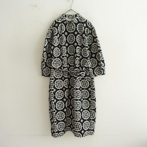 Native Village 【美品】ネイティブヴィレッジ *コットン総柄コート*黒