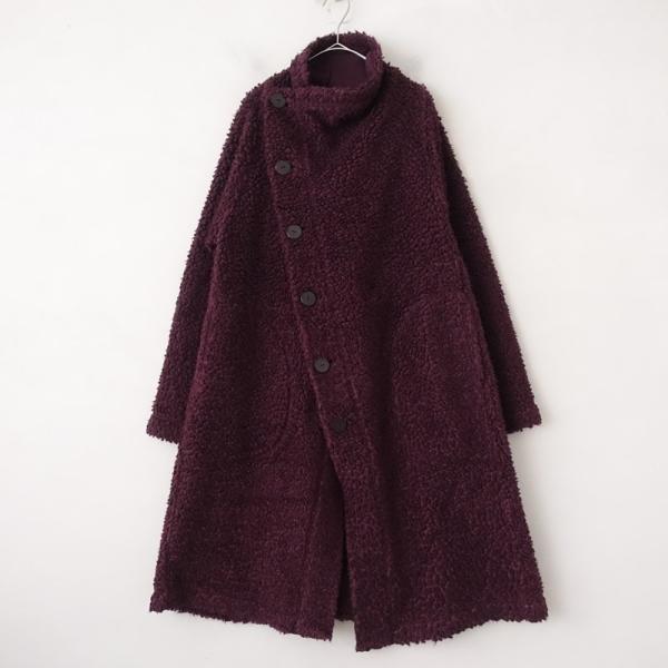 【新品未使用】ヨーガンレール　総柄ロングコート　リバーシブル　近年モデル　羽織り ヨーガンレール（JURGEN LEHL） *コットンウールループニットロング