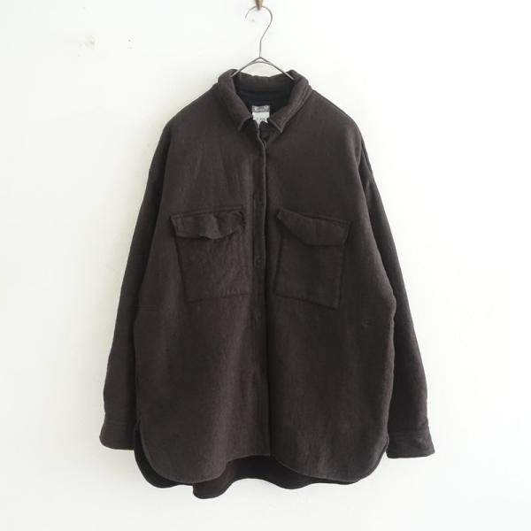 クリステンセンドゥノルド kristensen du nord *微起毛コットンシングルシャツジャケット*2ダークブラウン(jk33-2603-264)【70D62】