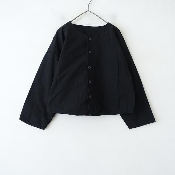 染】ヂェン先生の日常着 *ジャケット*ブラック黒ノーカラー羽織上着