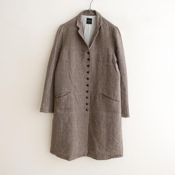 アトリエナルセ atelier naruse *リネンウールシングルロングコート*F