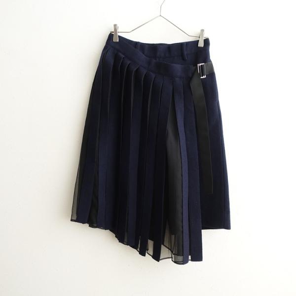 sacai サカイ 19AW ベルベットカラー シアープリーツブラウス sacai（サカイ） 19AW ベルベットカラー シアープリーツブラウス