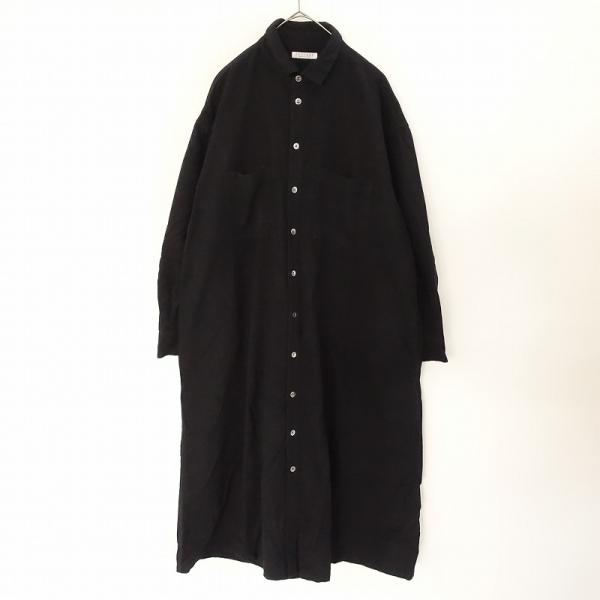 定価3.4万】ファクトリー FACTORY *綿ネルトングシャツワンピース*2黒