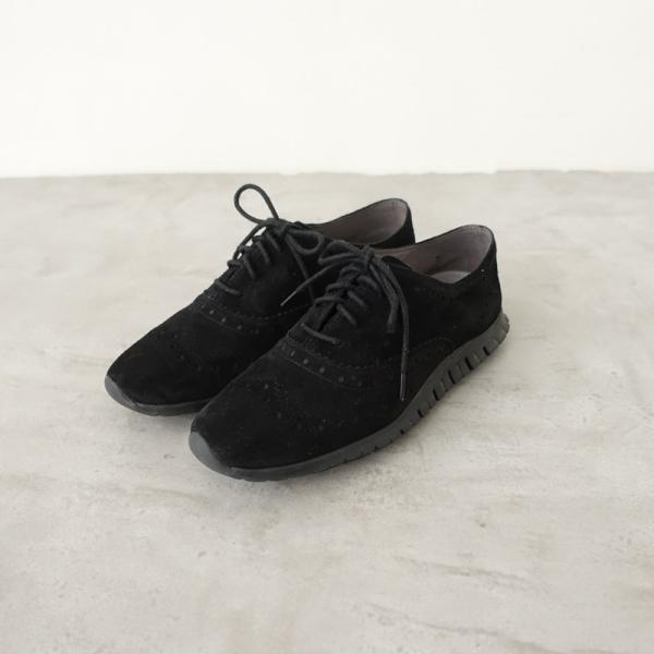 【定価4.1万】COLE HAAN *ゼログランドウィングオックスフォードクローズドホール 6/23*黒スエード0626(ksh7-2606-217)【42G62】