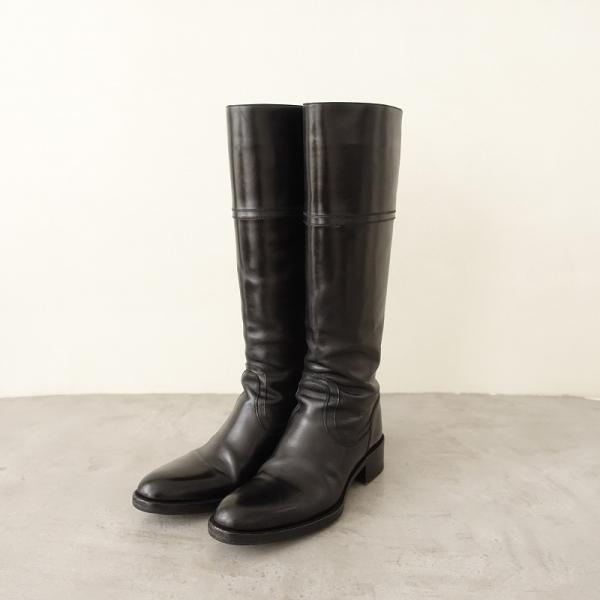 SARTORE サルトル ロング ブーツ 黒 38 SARTORE サルトル *レザーロングブーツ 36.5/23*皮革黒0825