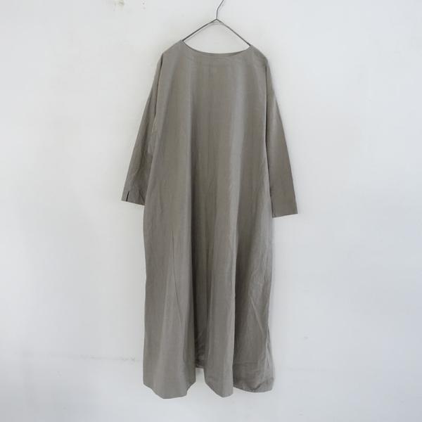 Yoli ボートネックワンピース グレー サイズ2 定価3.6万】ヨリ Yoli *ボートネックワンピース*1コットンAライン