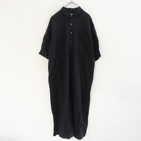 ジャーナルスタンダードラックス リネンワッシャーワンピース黒 JOURNAL STANDARD LUXE 【2023/定価2.6万】ジャーナルスタンダード